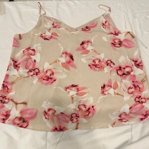 Calvin Klein Pink Floral Cream V-Neck Camisole